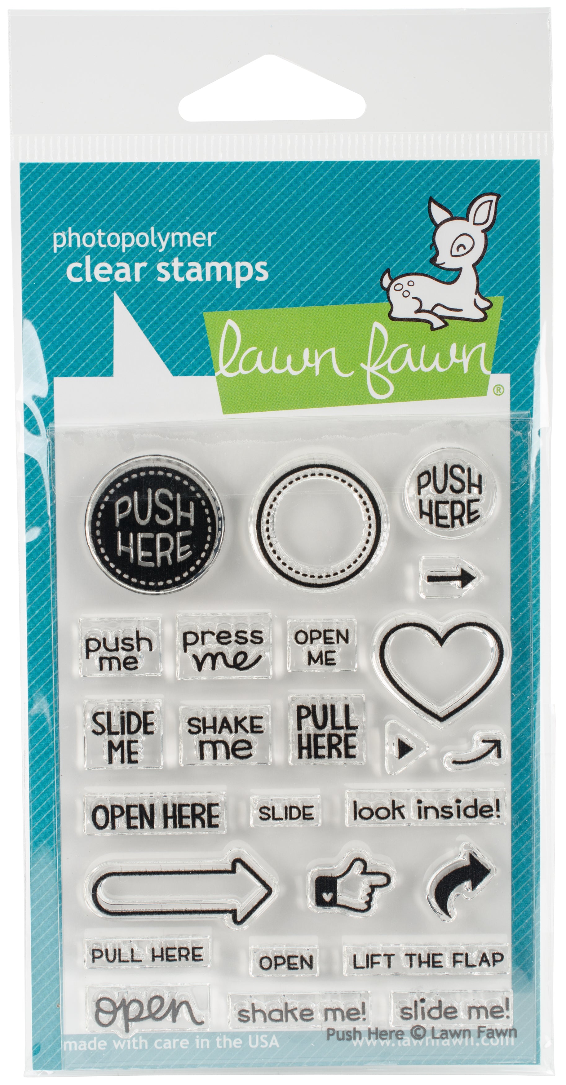 Lawn Fawn Push Here Stamp