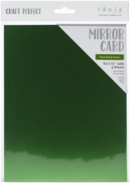 Craft Perfect Satin Mirror Cardstock 8.5X11-Satin -Flourishing Green