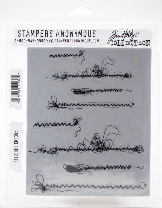 Tim Holtz Cling Stamps 7"X8.5"-Stitches