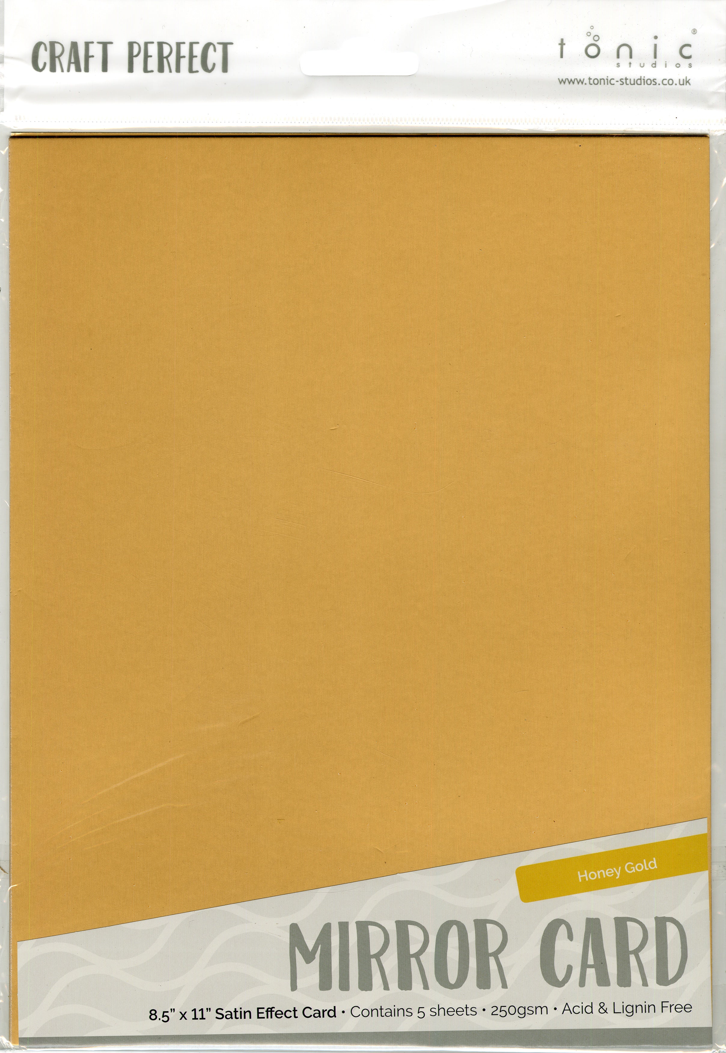 Craft Perfect Satin Mirror Cardstock 8.5"x11"-Satin -Honey Gold