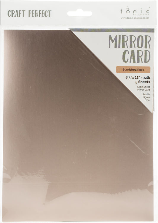 Craft Perfect Satin Mirror Cardstock 8.5X11-Satin -Burnished Rose