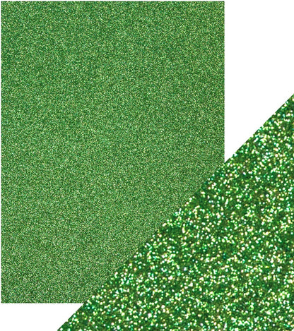 Craft Perfect Glitter Cardstock 8.5X11-Lucky Shamrock