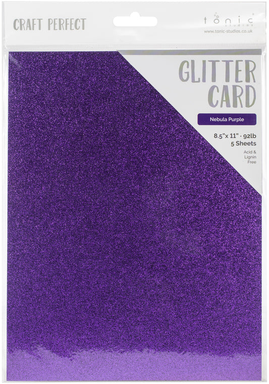 Craft Perfect Glitter Cardstock 8.5X11-Nebula Purple