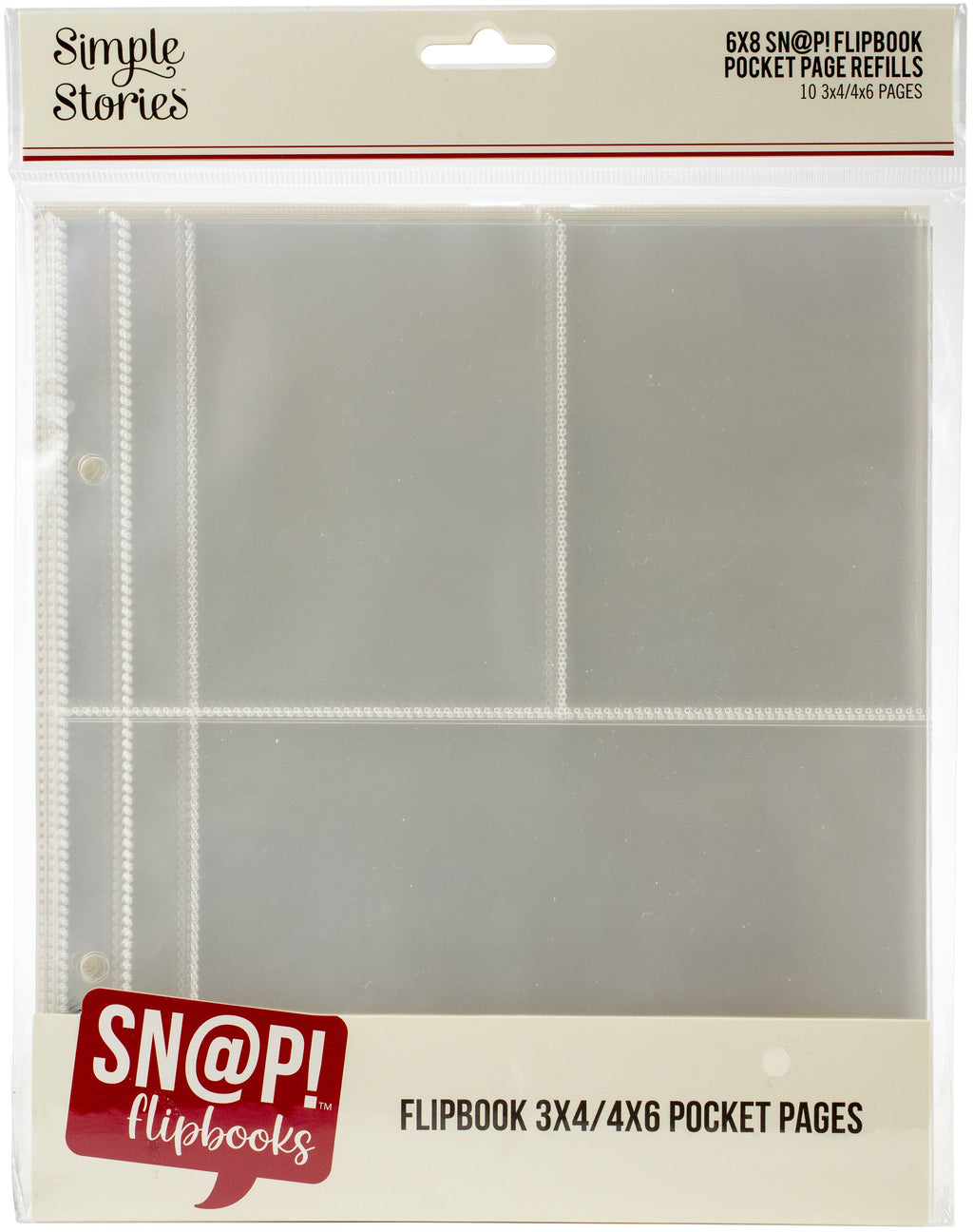 Sn@p! Pocket Pages For 6"x8" Flipbooks -4"x6" & 3"x4" Pockets
