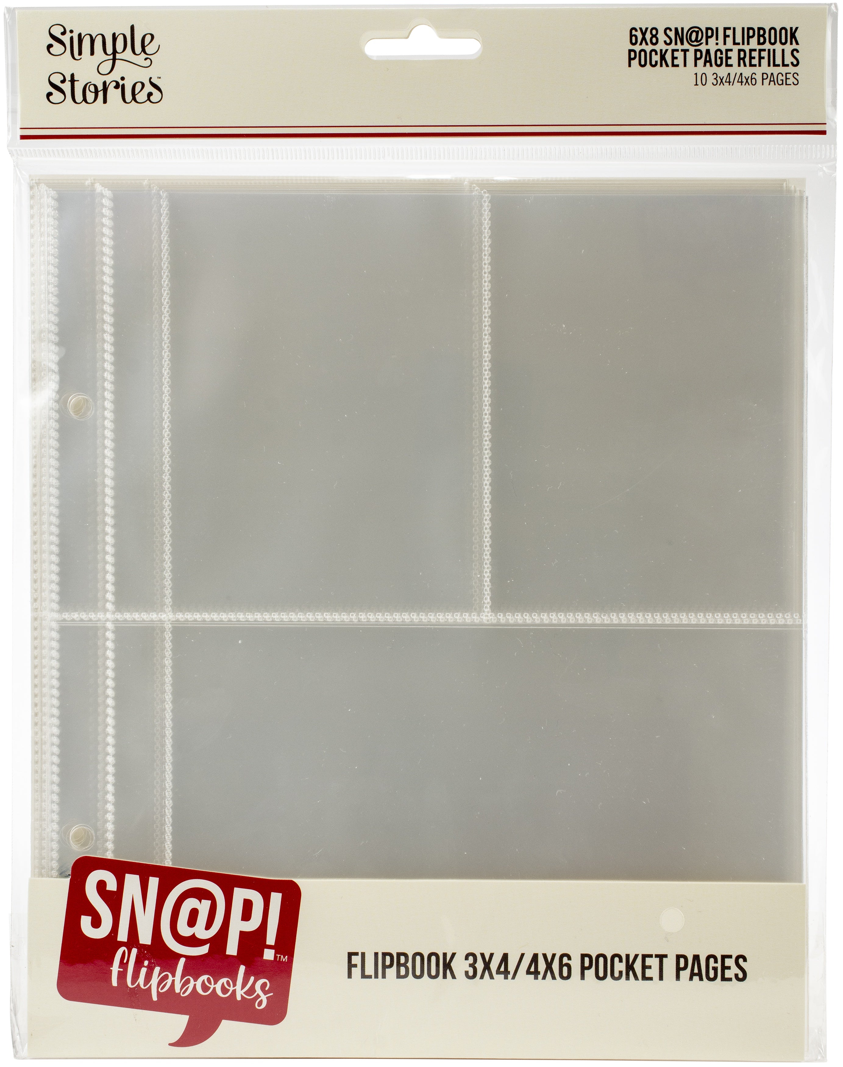 Sn@p! Pocket Pages For 6"x8" Flipbooks -4"x6" & 3"x4" Pockets