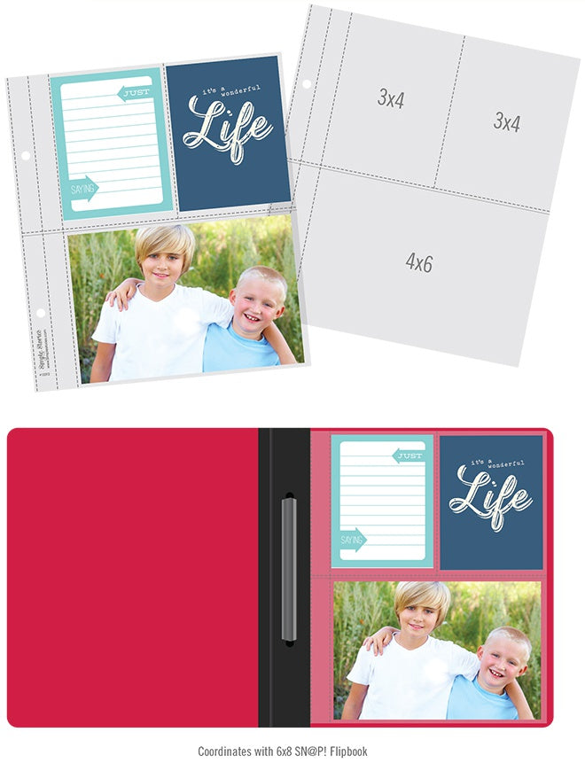 Sn@p! Pocket Pages For 6"x8" Flipbooks -4"x6" & 3"x4" Pockets