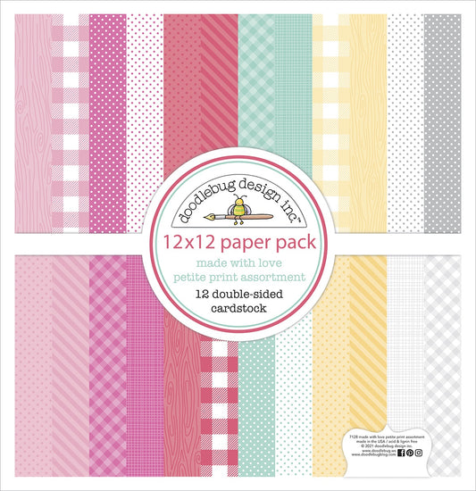 Doodlebug Made With Love Petite Prints Double-Sided Cardstock 12X12