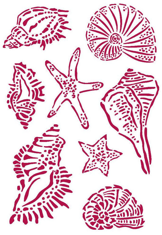 Stamperia Romantic Stencil Sea Dream Shells