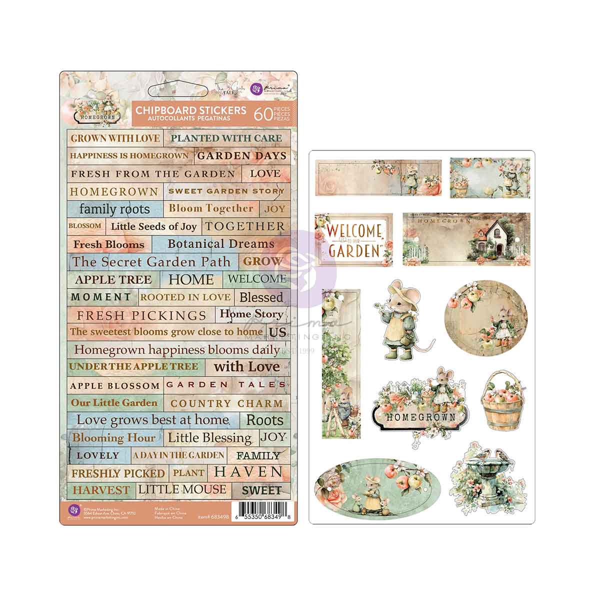 Homegrown - Chipboard stickers
