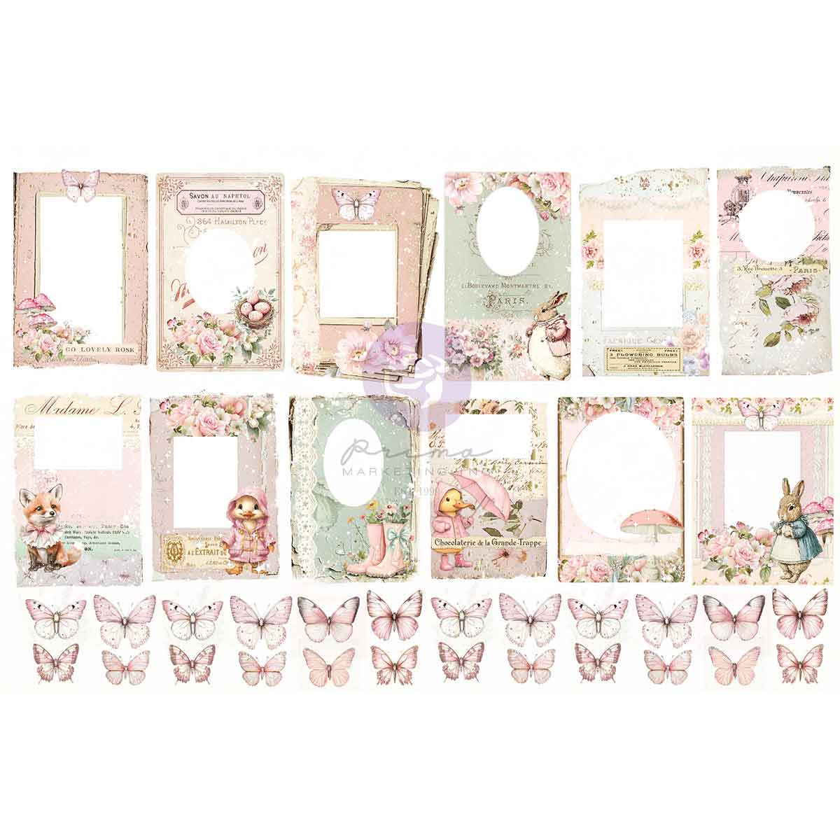 Sweet Spring - Ephemera -Butterflies & Frames