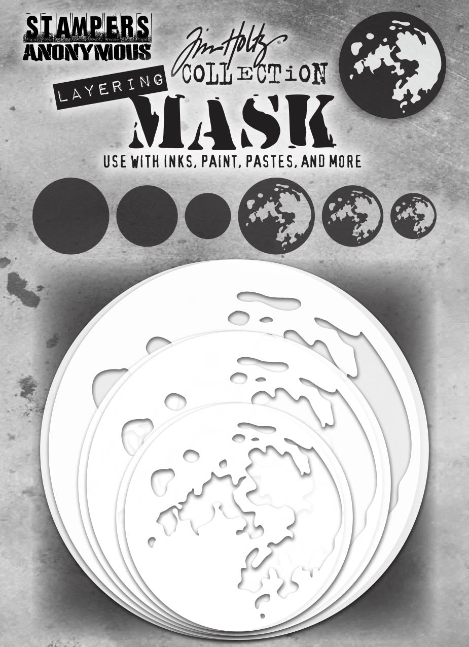 Tim Holtz Layering Mask Set 6/Pkg-Moon