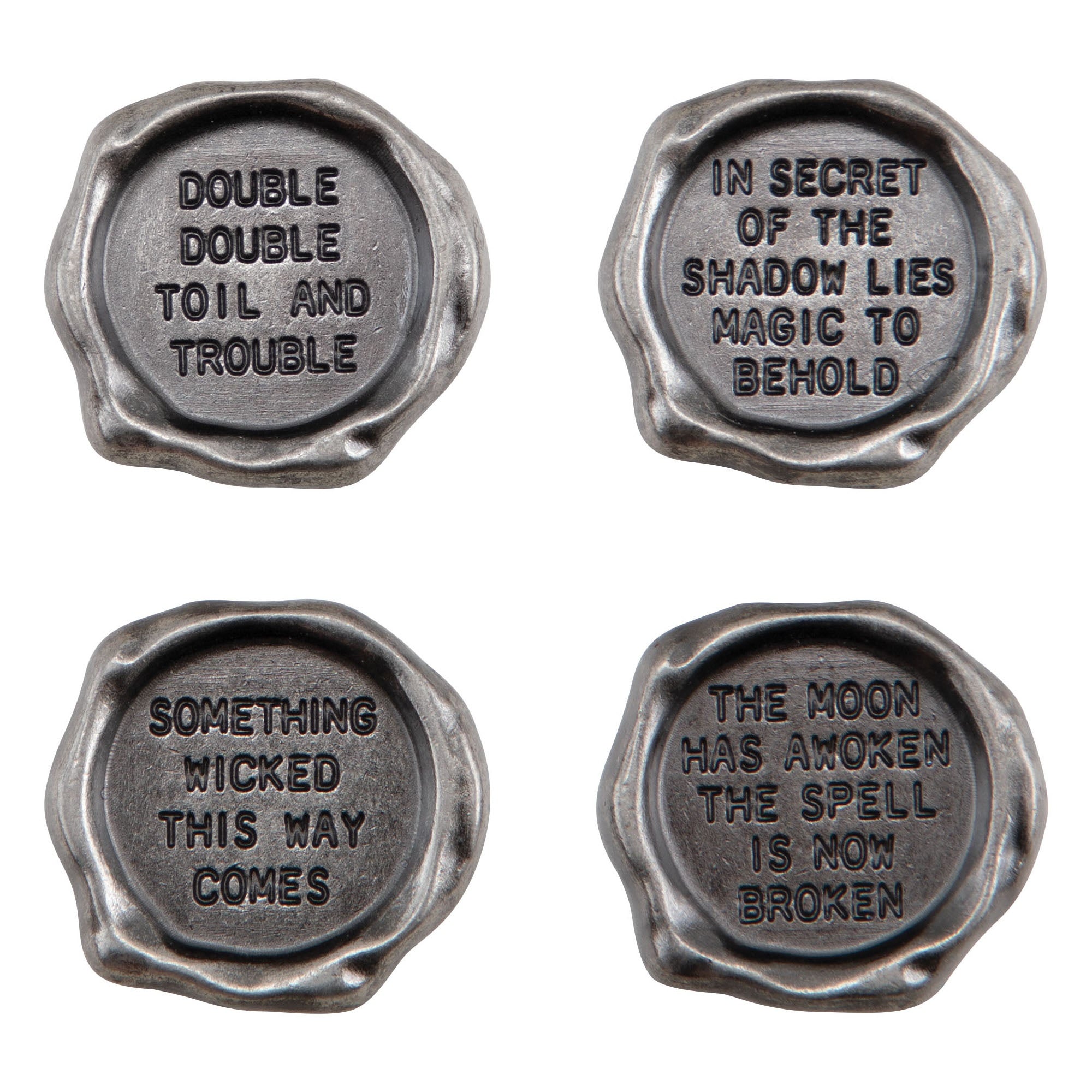 Tim Holtz Idea-Ology Metal Quote Seals 4/Pkg-Halloween