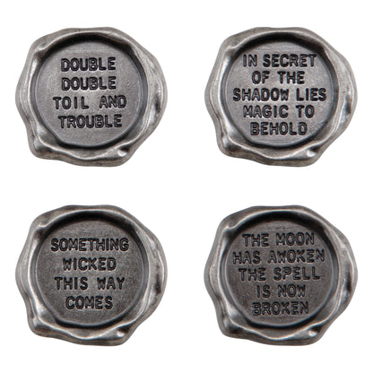 Tim Holtz Idea-Ology Metal Quote Seals 4/Pkg-Halloween