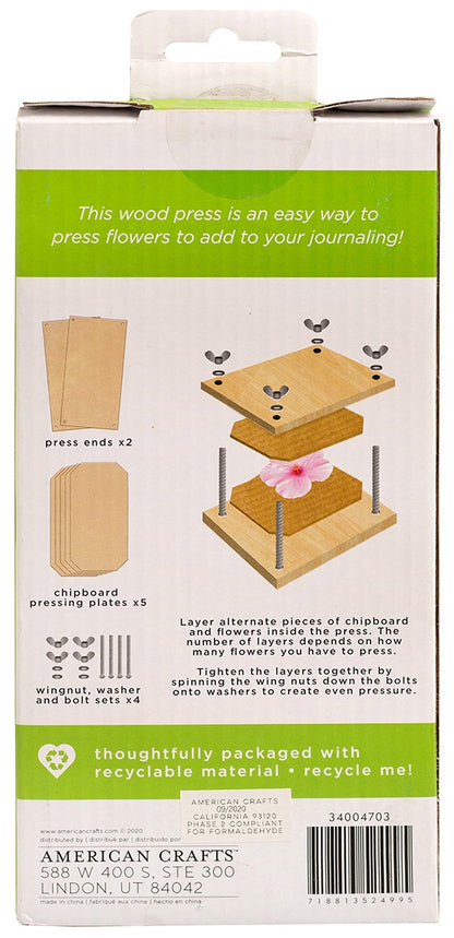 AC Sustainable Journaling Wood Press 4.25"X8.25"-