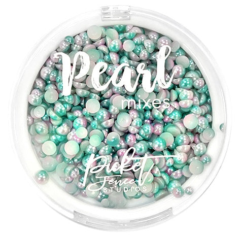 Picket Fence Studios Gradient Flatback Pearls - Aquamarine & Pale Pink