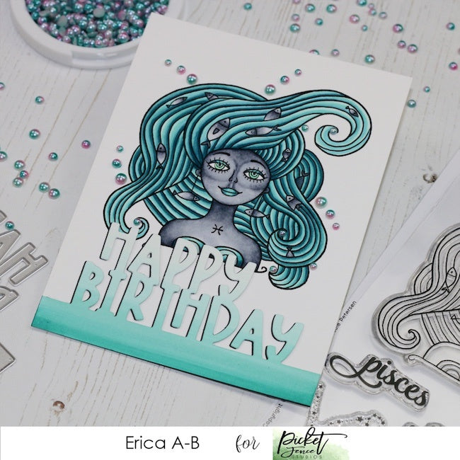 Picket Fence Studios Gradient Flatback Pearls - Aqua Blue & Rose Gold