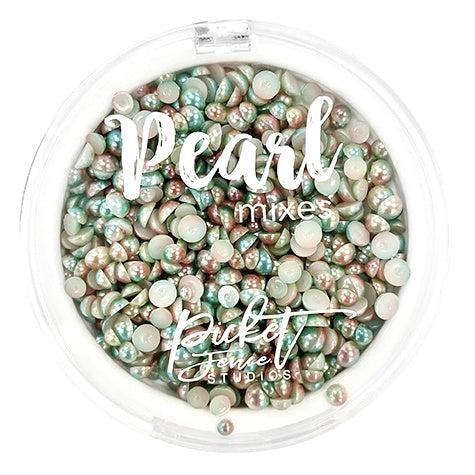 Picket Fence Studios Gradient Flatback Pearls - Grass Green & Soft Copper