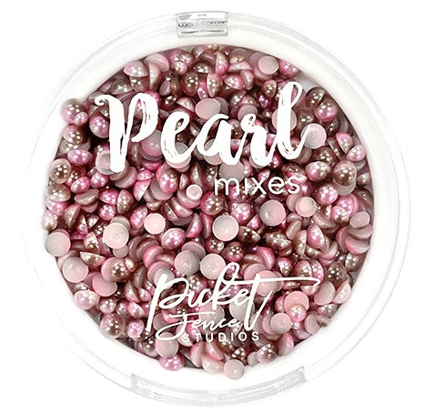 Picket Fence Studios Gradient Flatback Pearls - True Pink & Milk Chocolate Brown