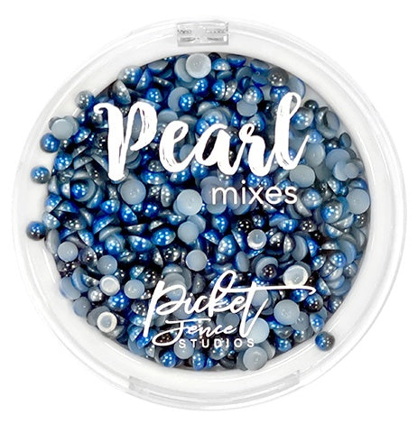 Picket Fence Studios Gradient Flatback Pearls -Navy Blue & Charcoal Gray