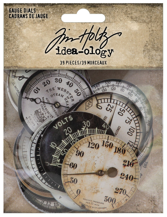 Tim Holtz Idea-Ology Gauge Dials-39/Pkg