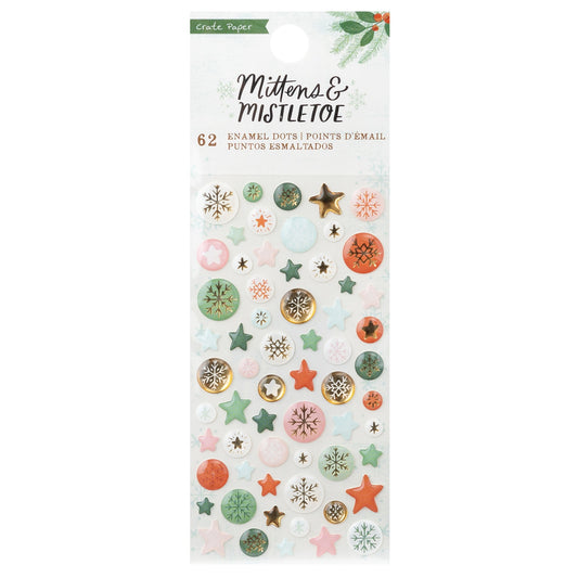 Mittens & Mistletoe Enamel Dots