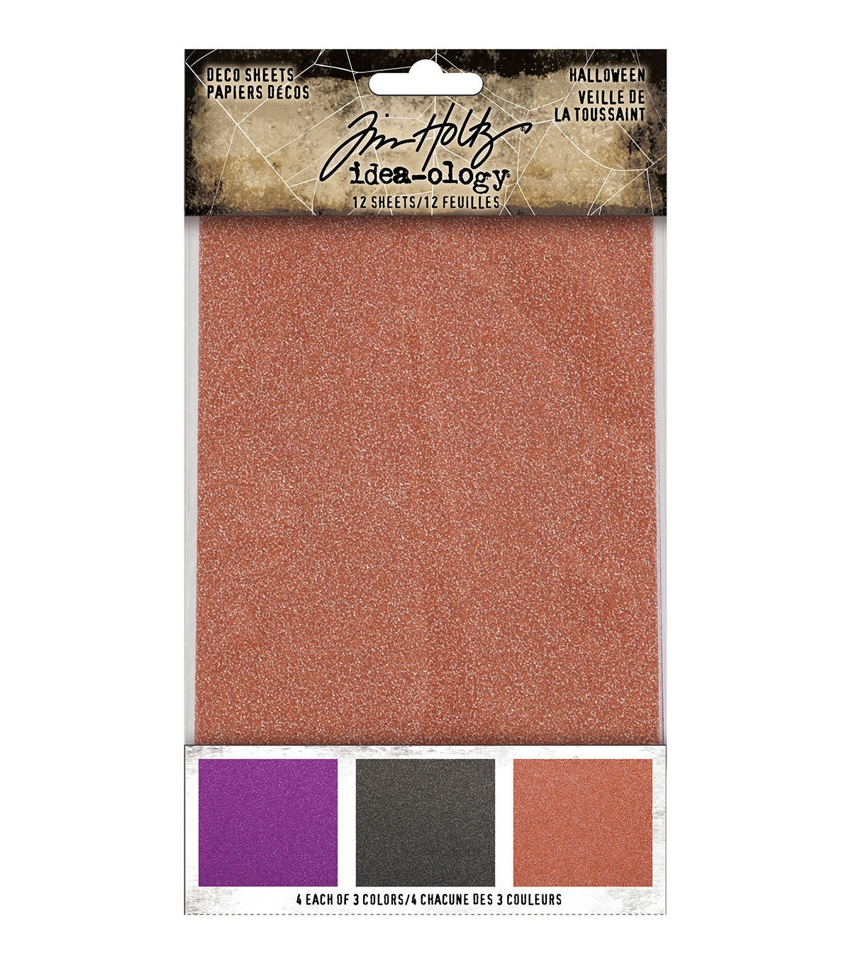 Tim Holtz Idea-Ology Adhesive Deco Sheets 4"X6" 12/Pkg-Halloween