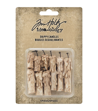 Tim Holtz Idea-Ology Resin Drippy Candles 9/Pkg-1.125" To 2"