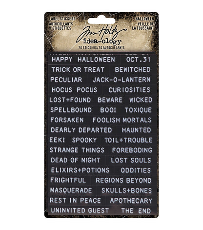 Tim Holtz Idea-Ology Sentiments Label Stickers -Halloween