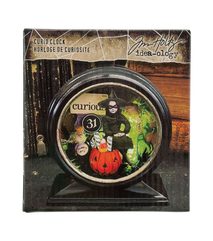 Tim Holtz Idea-Ology Curio Clock-Glossy Black -Halloween