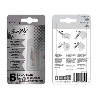 Tim Holtz Retractable Craft Knife Refill Blades 5/Pkg-Wide Point- For 3356E