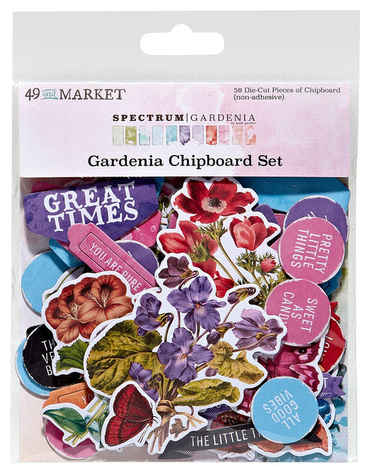 49 & Market Spectrum Gardenia Chipboard Set