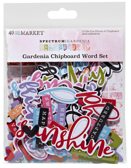 49 & Market Spectrum Gardenia Chipboard Word Set