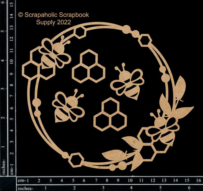 Scrapaholics Laser Cut Chipboard  Thick-Bee Frame Set