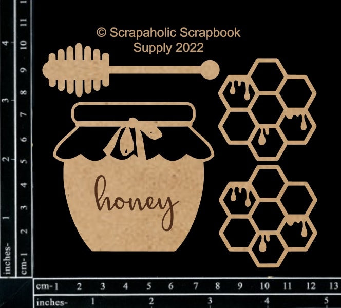 Laser Cut Chipboard Thick-Honey Jar Set