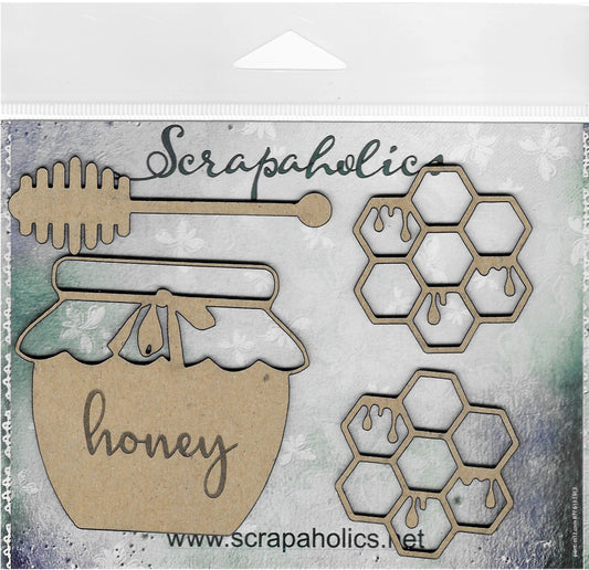 Scrapaholics Laser Cut Chipboard Thick-Honey Jar Set