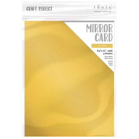Craft Perfect Satin Mirror Cardstock 8.5X11-Satin -Gold Pearl