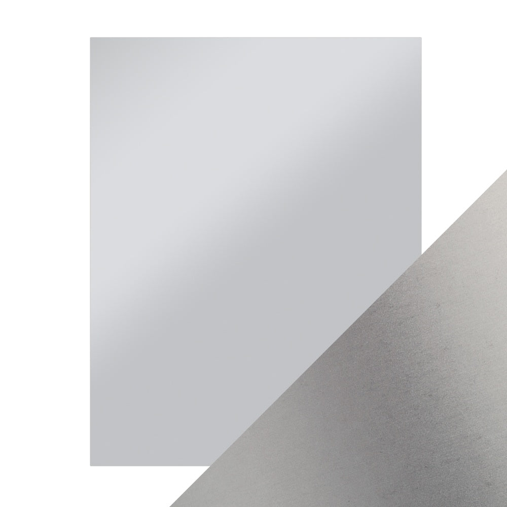 Satin Mirror Cardstock 8.5"x11"-Frosted Silver