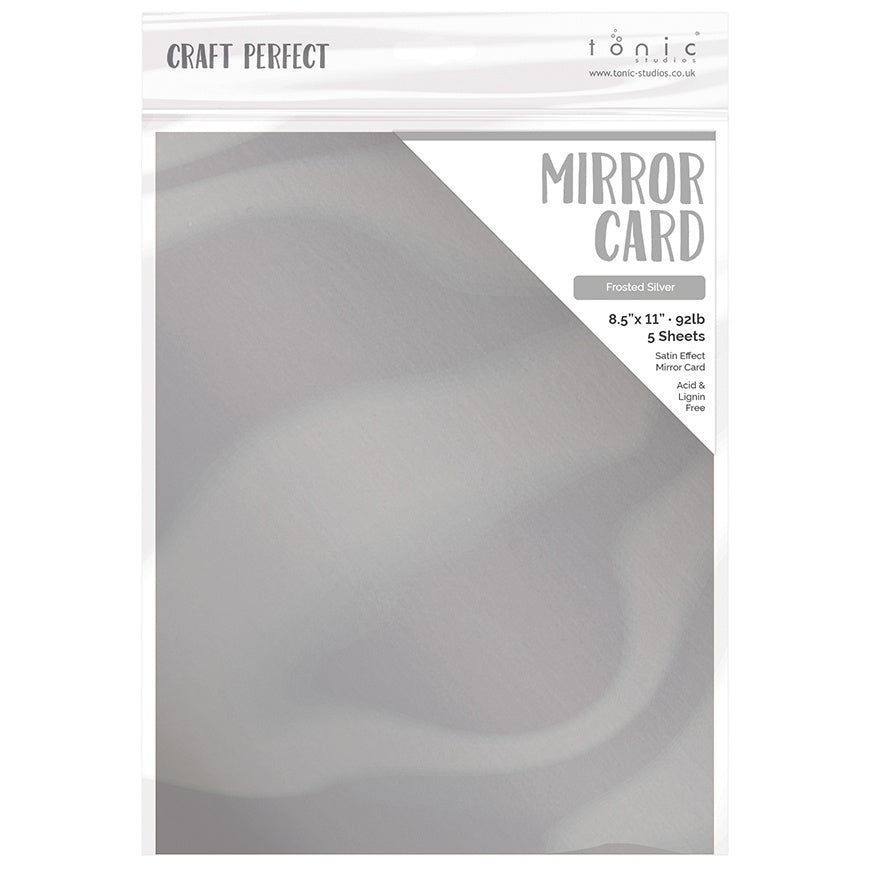 Satin Mirror Cardstock 8.5"x11"-Frosted Silver