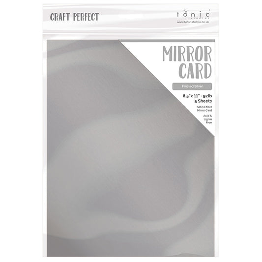 Craft Perfect Satin Mirror Cardstock 8.5X11-Satin -Frosted Silver