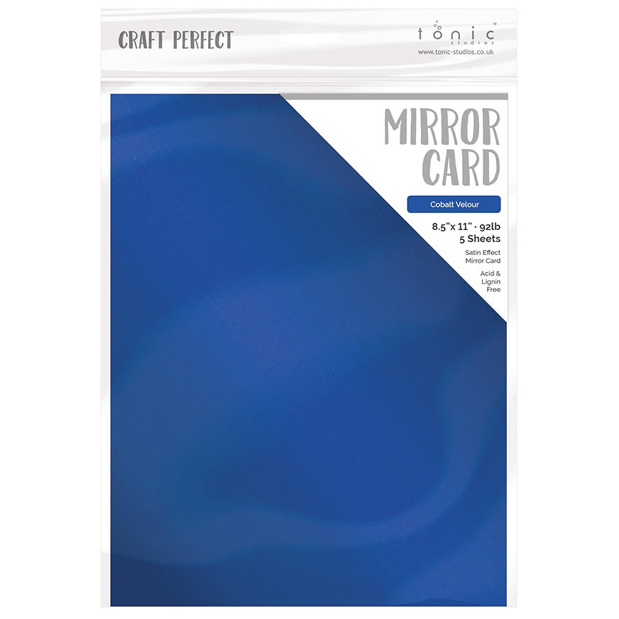 Craft Perfect Satin Mirror Cardstock 8.5"x11"-Satin -Cobalt Velour