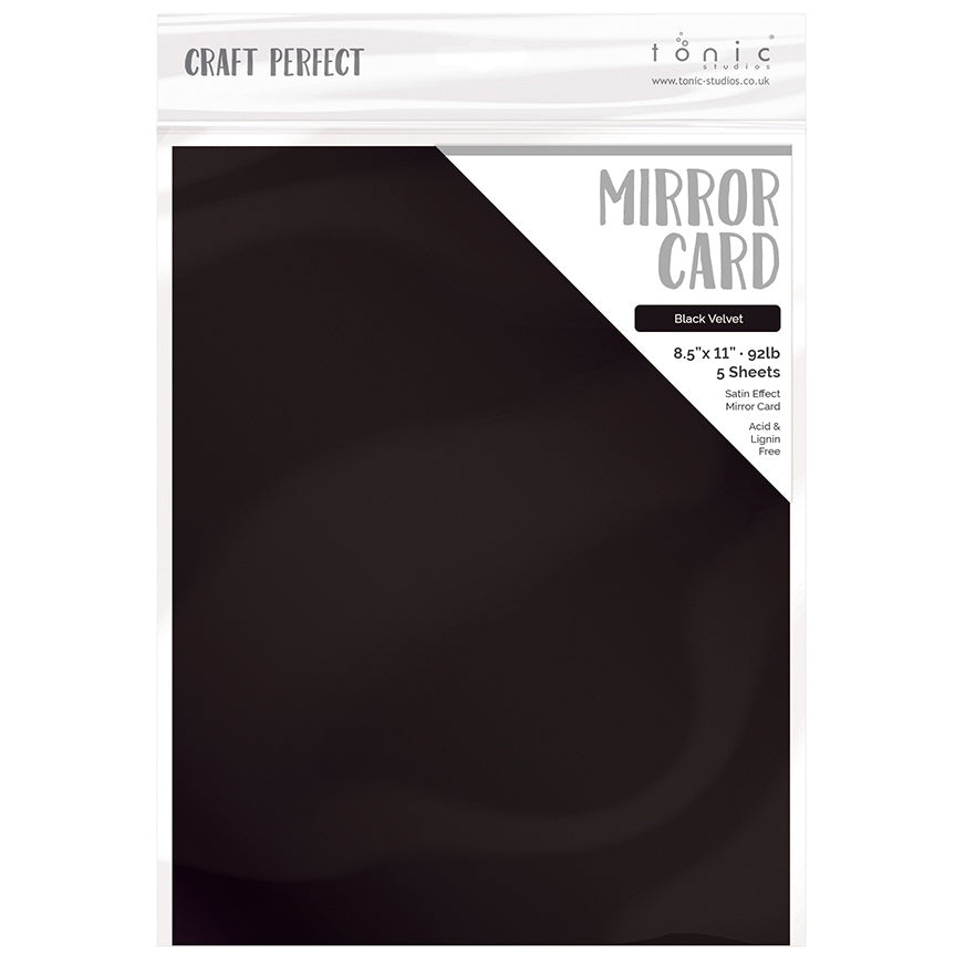 Craft Perfect Satin Mirror Cardstock 8.5"x11"-Satin -Black Velvet