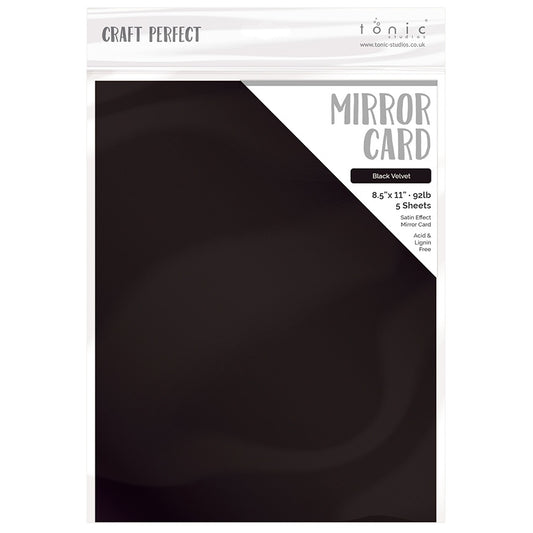 Craft Perfect Satin Mirror Cardstock 8.5X11-Satin -Black Velvet