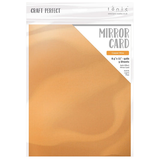 Craft Perfect Satin Mirror Cardstock 8.5X11-Satin -Copper Mine