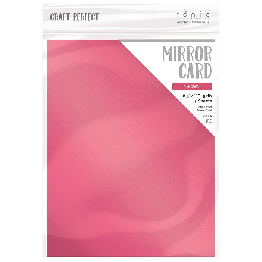 Craft Perfect Satin Mirror Cardstock 8.5"x11"Satin -Pink Chiffon