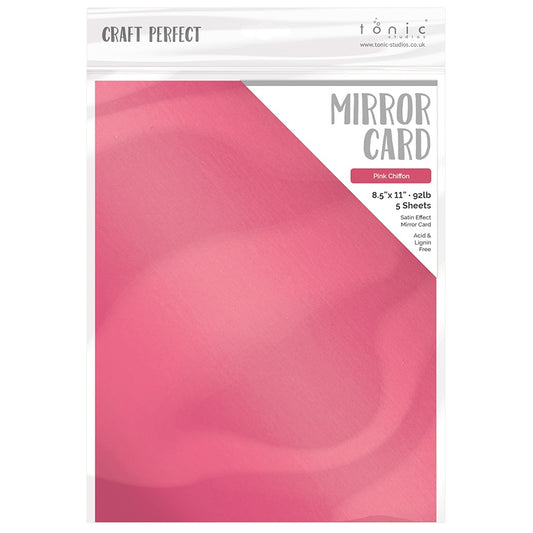 Craft Perfect Satin Mirror Cardstock 8.5X11-Satin -Pink Chiffon
