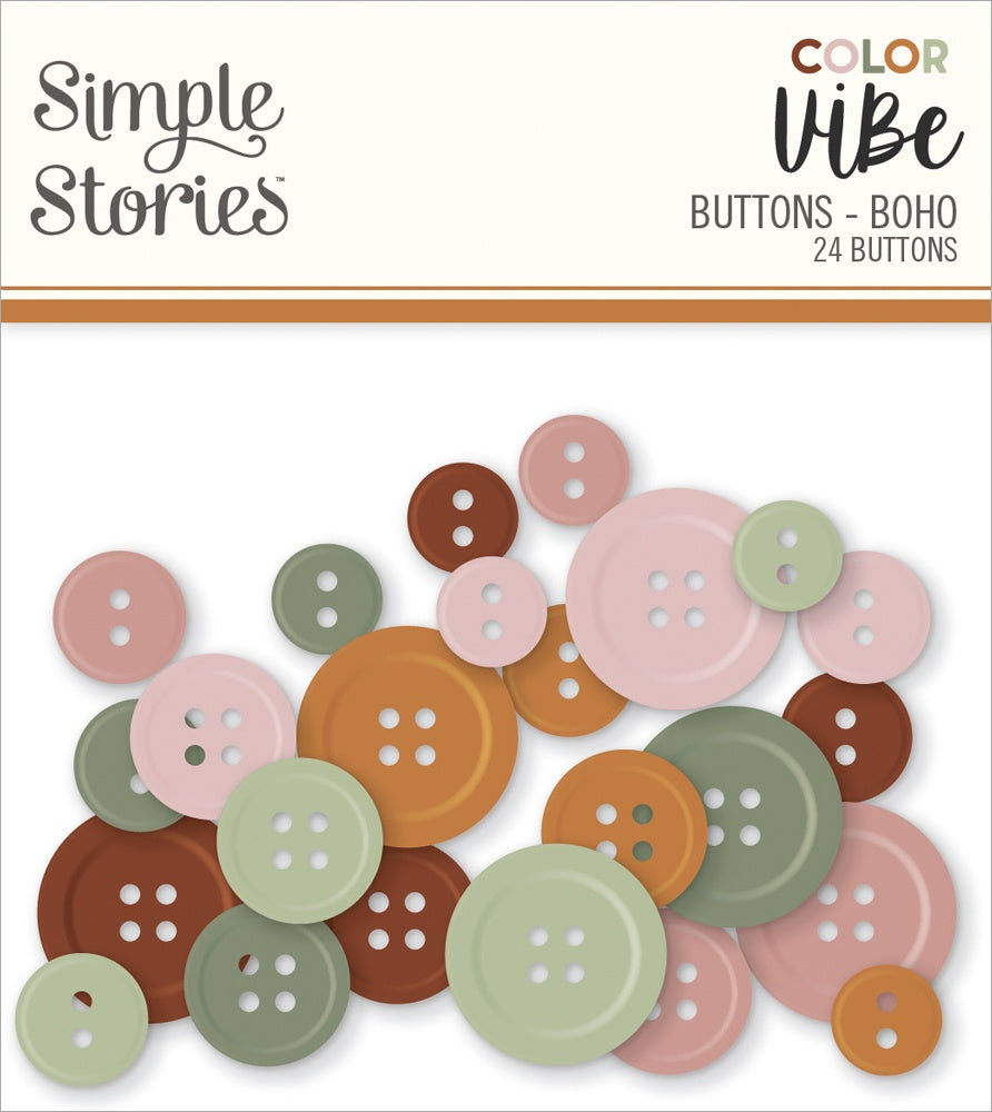 Simple Stories Color Vibe Buttons -Boho