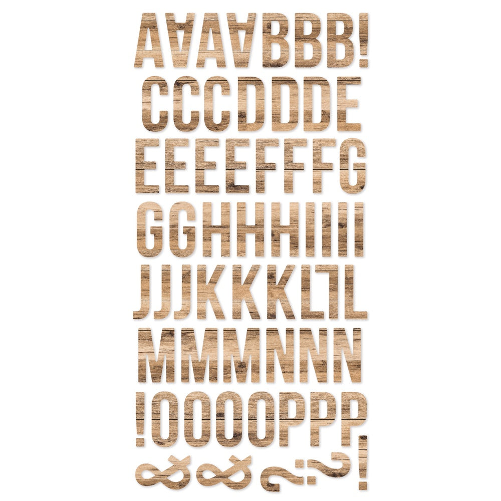 Simple Stories Color Vibe Foam Alpha Stickers Woods - Hickory