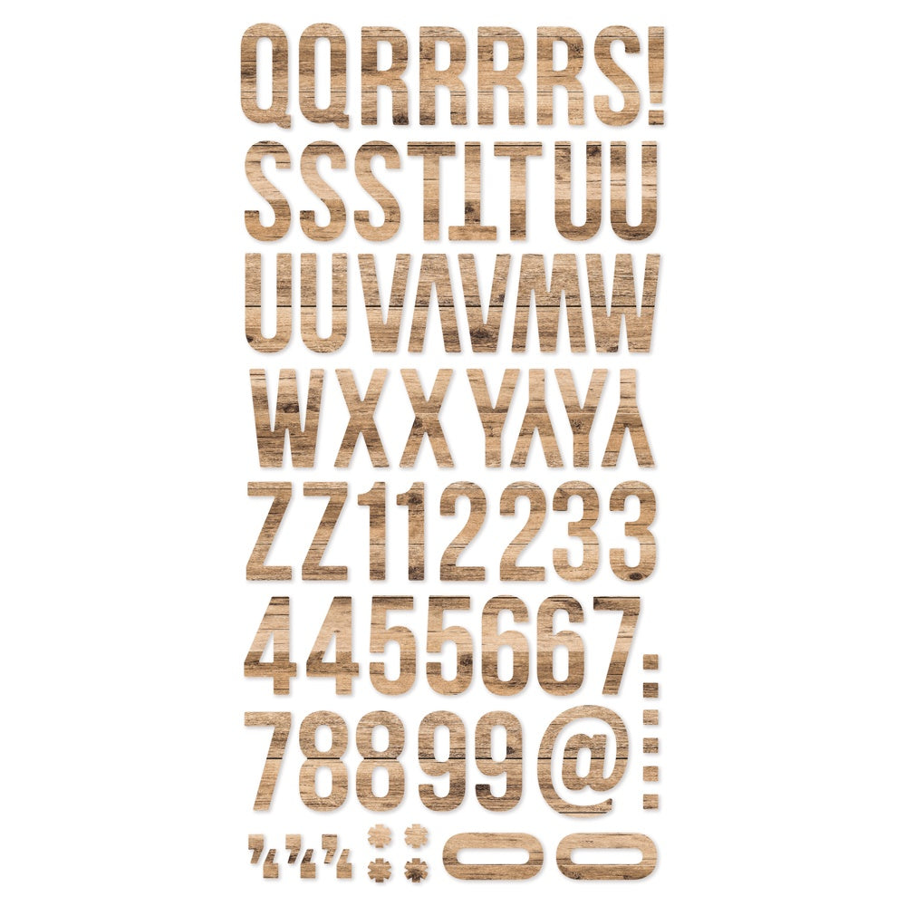 Simple Stories Color Vibe Foam Alpha Stickers Woods - Hickory