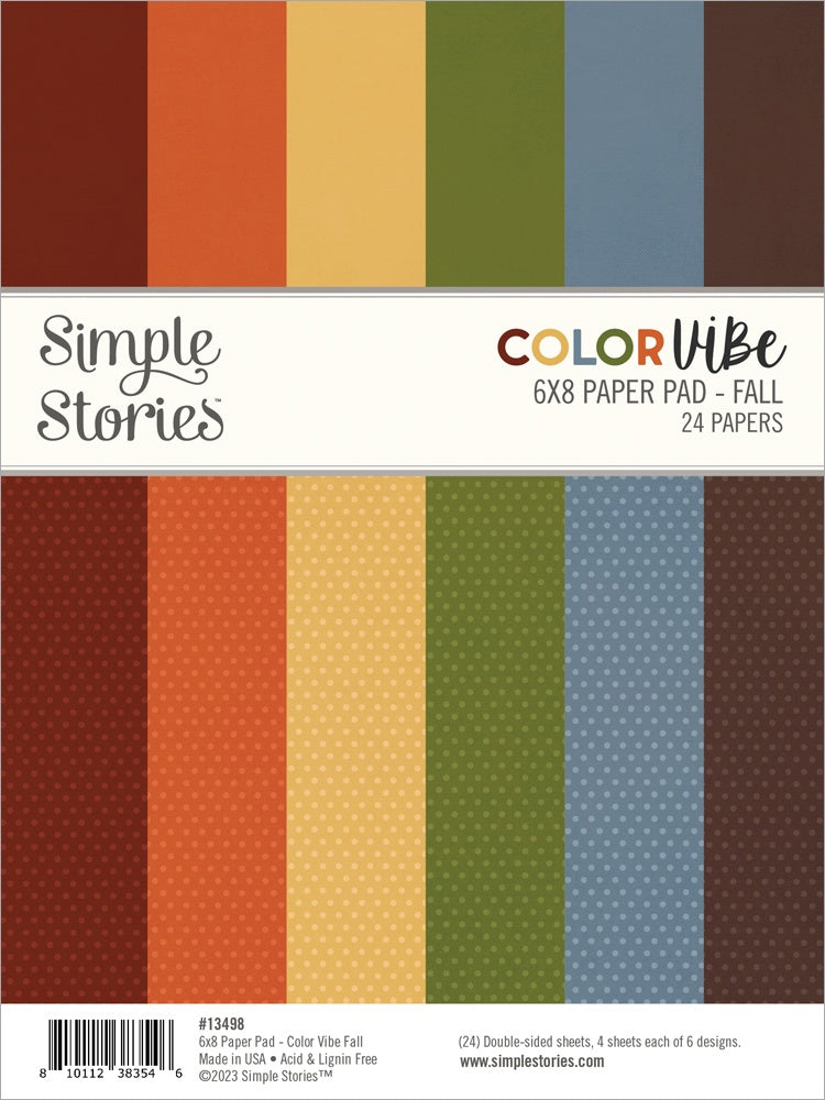 Simple Stories Color Vibe Double-Sided Paper Pad 6X8 24/Pkg- Fall