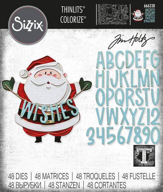Sizzix Thinlits Dies By Tim Holtz 49/Pkg-Santa Greetings Colorize